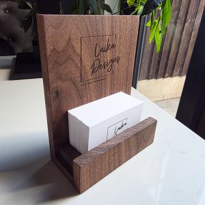 Personalised Walnut Business Card Holder